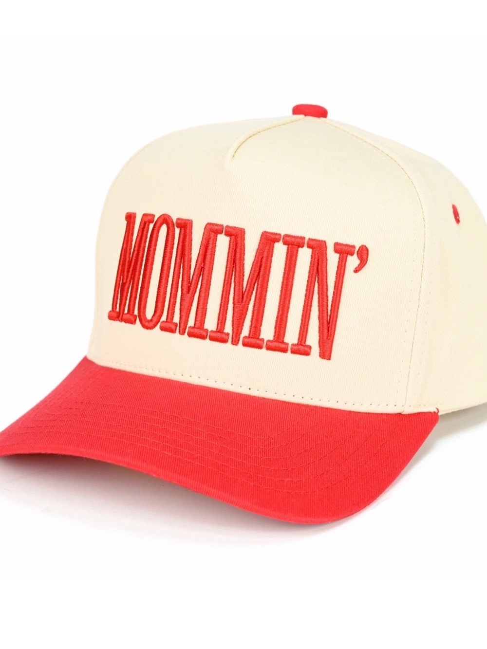 C.C Cream and Red 'MOMMIN'' Trucker Hat